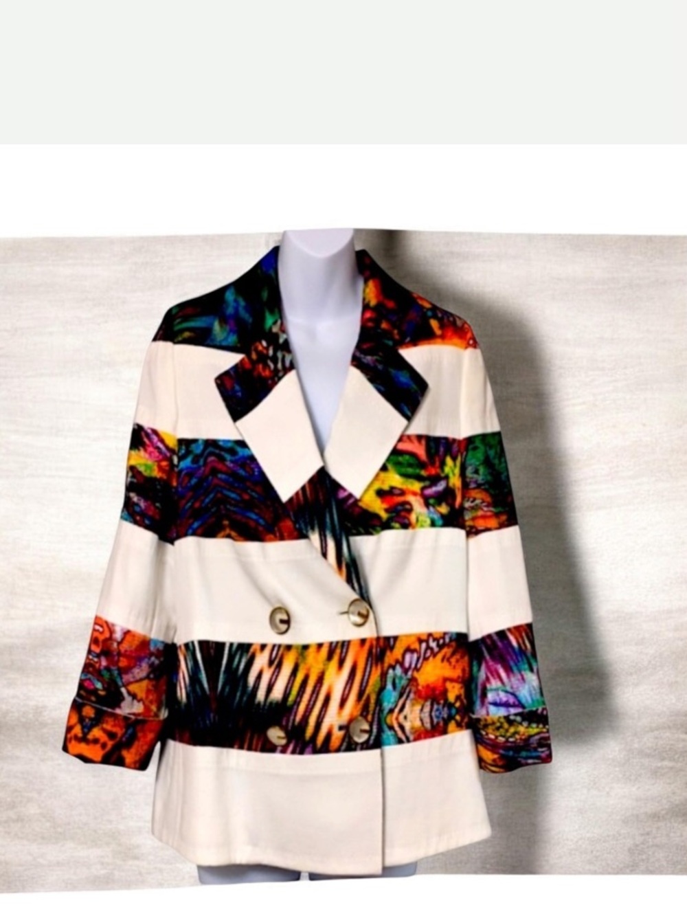 Escada Couture Multi Color Blazer Size 40